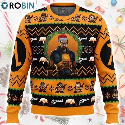 Gordon Freeman Half-Life Ugly Christmas Sweater