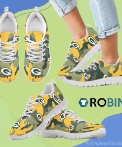 Green Bay Packers Cotton Camouflage Fabric Military Solider Style Breathable Running Sneaker