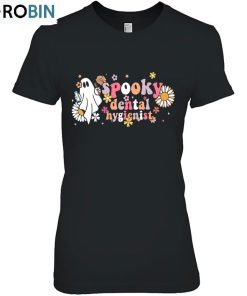 Groovy Ghost Halloween Floral Spooky Dental Hygien Unisex Shirt