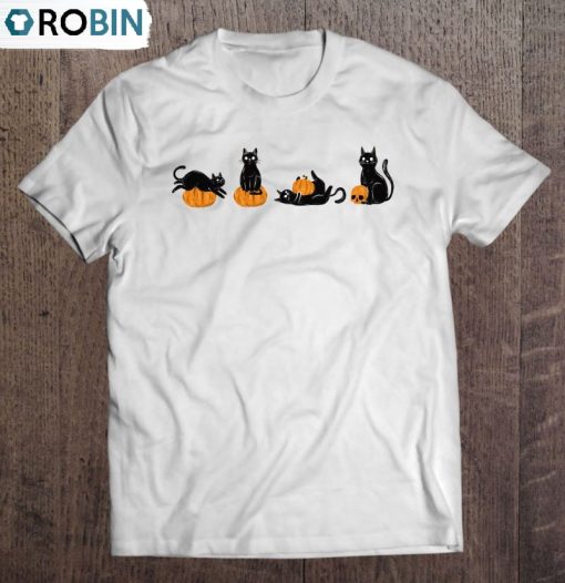 Halloween Black Cat Pumpkin Unisex Shirt