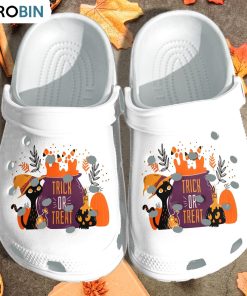 Halloween Black Cat Witch Trick Or Treat Crocs Shoes