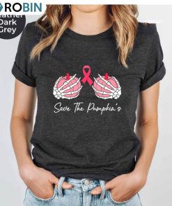 Halloween Breast Cancer Awareness Shirt, Save The Pumpkin Crewneck Unisex Hoodie Halloween Breast Cancer Awareness Shirt, Save The Pumpkin Crewneck Unisex Hoodie