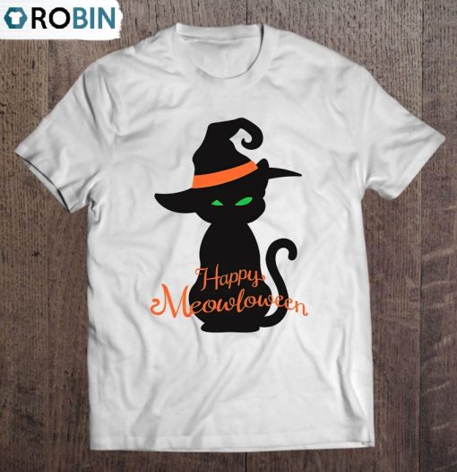 Halloween Cat Happy Meowloween Unisex Shirt