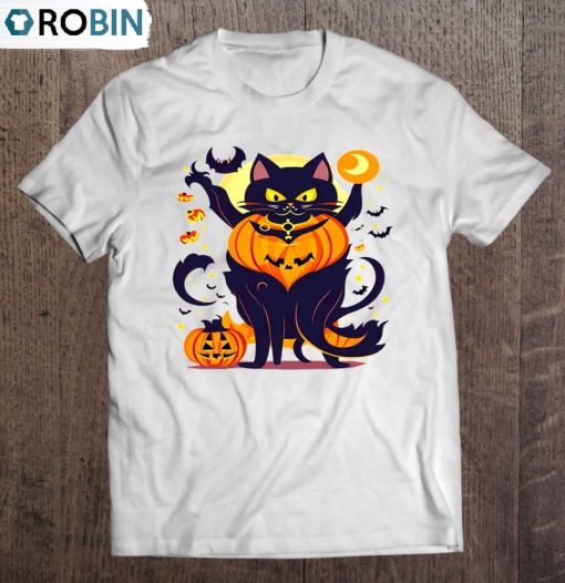 Halloween Cat Scary Cat Halloween Pumkin Unisex Shirt
