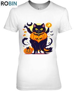 Halloween Cat Scary Cat Halloween Pumkin Unisex Shirt