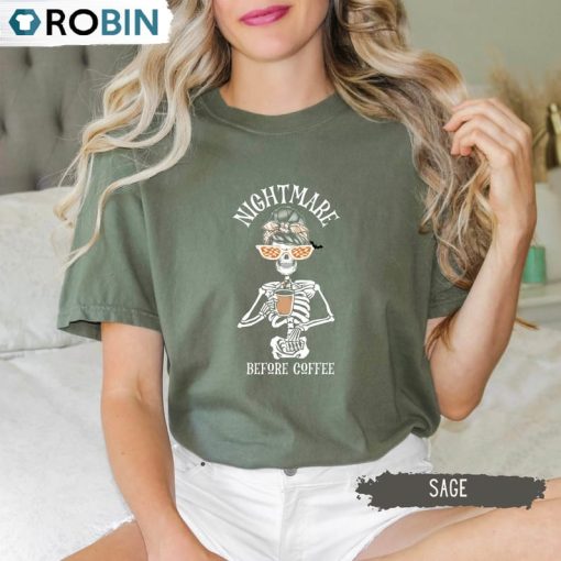 Halloween Funny Skeleton Coffee Shirt, Spooky Mom Tee Tops Unisex Hoodie