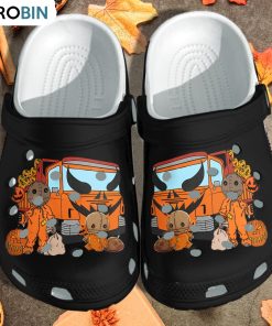 Halloween Pumpkin Truck Crocs Shoes