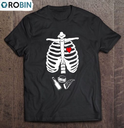 Halloween Skeleton Maternity Twins Matching Couples Unisex Shirt