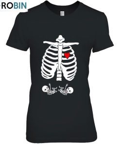 Halloween Skeleton Maternity Twins Matching Couples Ver2 Unisex Shirt