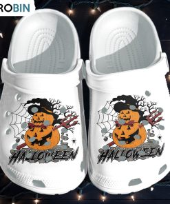 Happy Pumpkin Witch Crocs Shoes