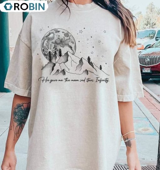 He Gave Me The Moon And Stars Infinity Shirt, Cousin Beach Crewneck Short Sleeve