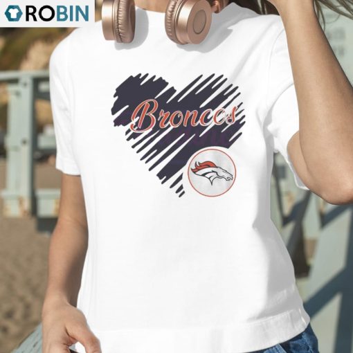 Heart Denver Broncos Nfl Logo Shirt