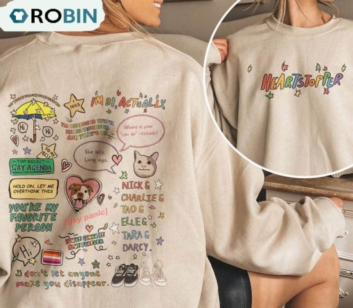 Heartstopper Leaves Vintage Shirt, Heartstopper Phases Crewneck Unisex Hoodie