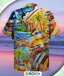 Hippie Bus Love Beach Summer Casual Button-Down Shirt Hippie Bus Love Beach Summer Casual Button-Down Shirt