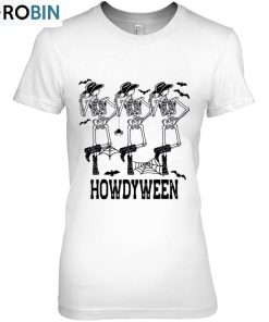 Howdyween Western Halloween Dancing Skeleton Spooky Season Unisex Shirt