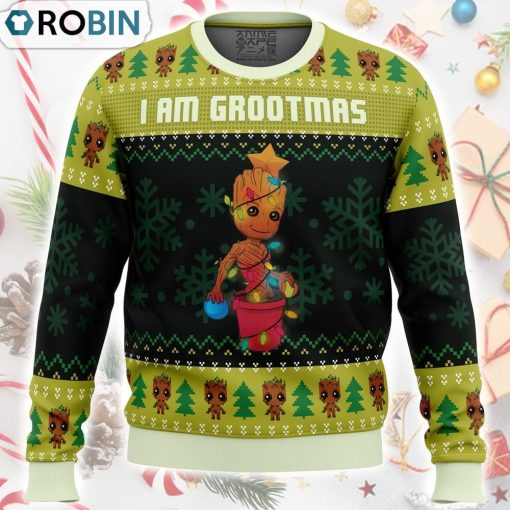 I am Grootmas Guardians of the Galaxy Marvel Ugly Christmas Sweater