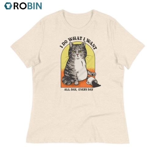 I Do What I Want Cat Shirt, Funny Cat Sweater Crewneck