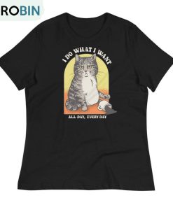 I Do What I Want Cat Shirt, Funny Cat Sweater Crewneck