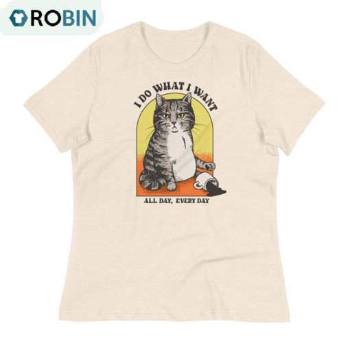 I Do What I Want Cat Shirt, Funny Cat Sweater Crewneck