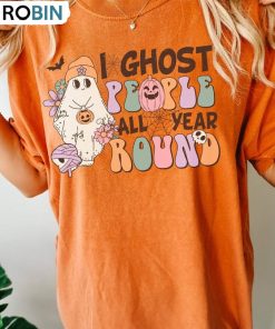 I Ghost People All Year Round Funny Shirt, Cute Ghost Halloween Hoodie Long Sleeve