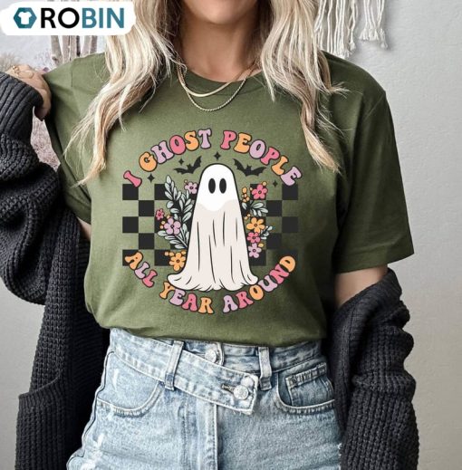I Ghost People All Year Round Ghost Shirt, Spooky Halloween Long Sleeve Short Sleeve