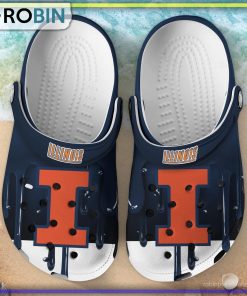 Illinois Fighting Illini 3D Melting Paint Printed Crocs Shoes