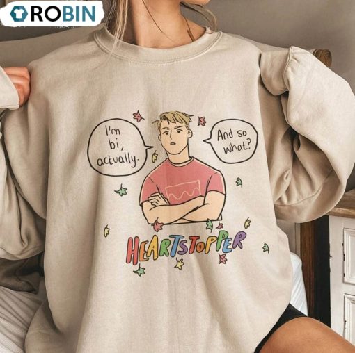 I’m Bi Actually Heartstopper Shirt, Nick Nelson Long Sleeve Unisex Hoodie