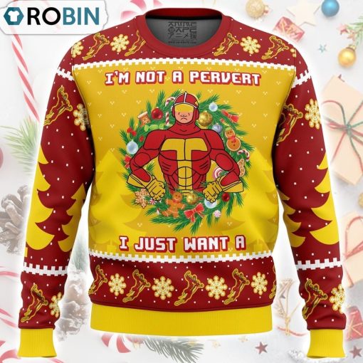I’m not a pervert Turbo Man Ugly Christmas Sweater