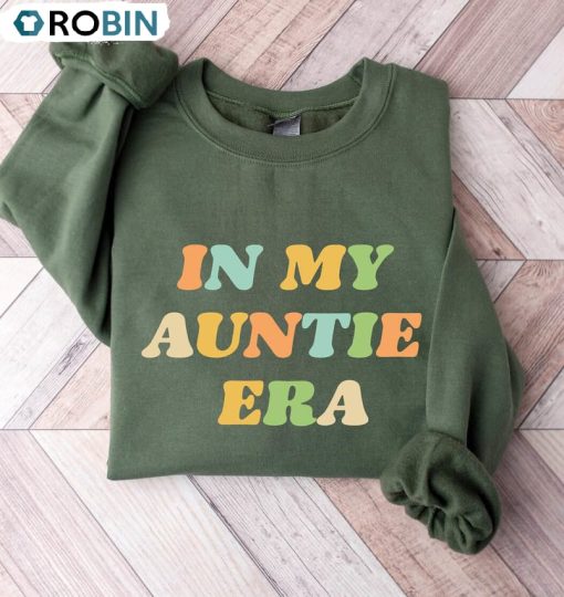 In My Auntie Era Groovy Shirt, New Aunt Unisex T-shirt Short Sleeve