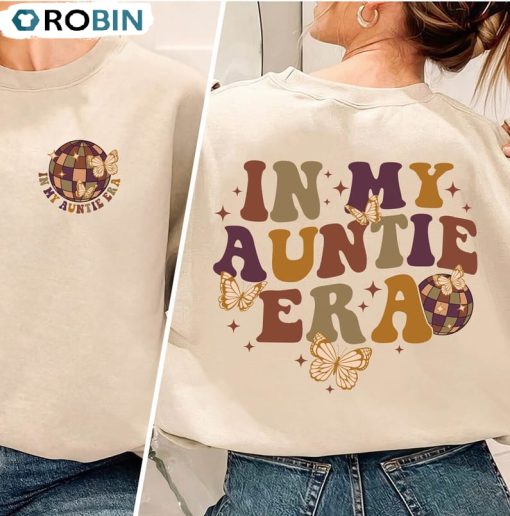 In My Auntie Era Shirt, Auntie Vintage Short Sleeve Sweatshirt