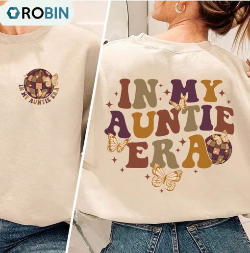 In My Auntie Era Shirt, Auntie Vintage Short Sleeve Sweatshirt