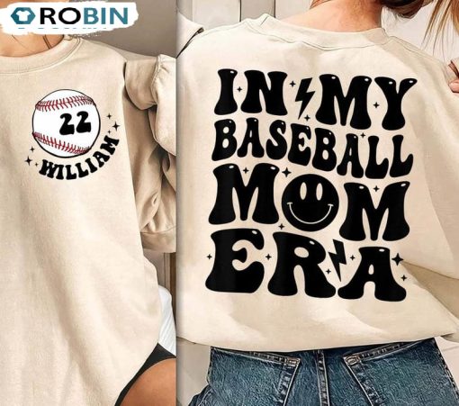 In My Baseball Mama Era Cute Shirt, Baseball Mama Unisex Hoodie Long Sleeve