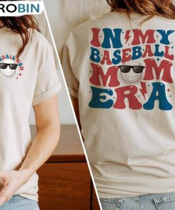 In My Baseball Mom Era Trendy Shirt, Baseball Lover Game Day Short Sleeve Hoodie