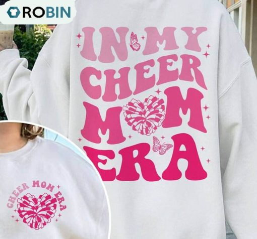 In My Cheer Mom Era Shirt, Cheerleader Mom Unisex Hoodie Long Sleeve