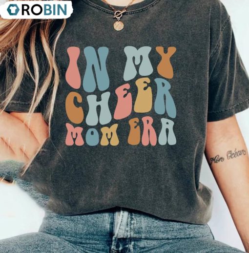 In My Cheer Mom Era Vintage Design Shirt, Mom Life Short Sleeve Crewneck