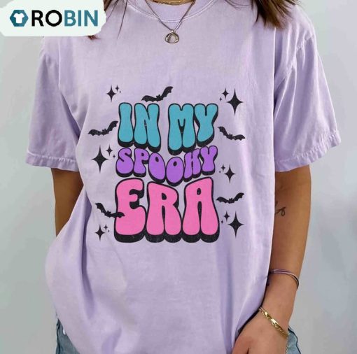In My Spooky Era Vintage Shirt, Halloween Bats Comfort Long Sleeve Unisex Hoodie