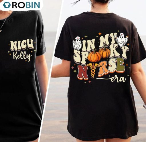 In My Spooky Nurse Era Funny Shirt, Spooky Nicu Nurse Life Crewneck Sweatshirt