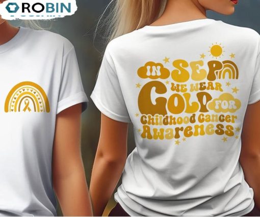 In September We Wear Gold Shirt, Gold Ribbon Crewneck Unisex Hoodie