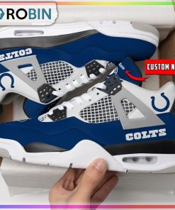 Indianapolis Colts Personalized Air Jordan 4 Sneaker Indianapolis Colts Personalized Air Jordan 4 Sneaker