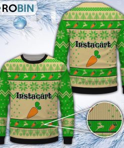 Instacart Merry Christmas All Over Print Ugly Sweater