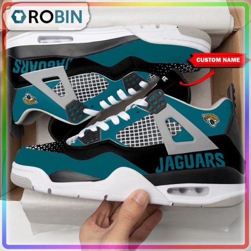 Jacksonville Jaguars Personalized Air Jordan 4 Sneaker
