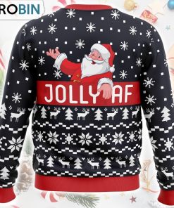 Jolly Af Santa Claus Ugly Christmas Sweater
