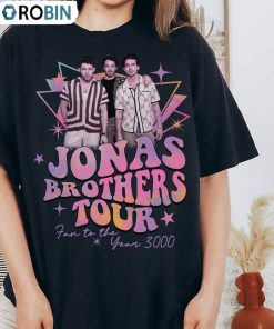Jonas Brother In Pink Shirt, Vintage Design Five Albums One Night Unisex Hoodie Tee Tops Jonas Brother In Pink Shirt, Vintage Design Five Albums One Night Unisex Hoodie Tee Tops