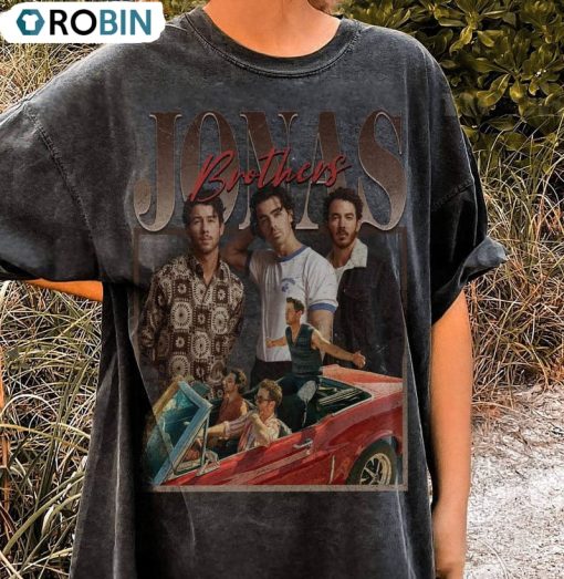 Jonas Brothers Vintage Shirt, Five Albums One Night Tour Unisex Hoodie Long Sleeve