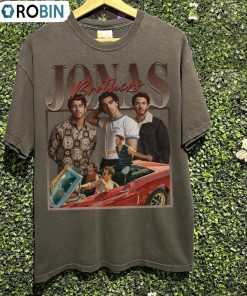 Jonas Brothers Vintage Shirt, Five Albums One Night Tour Unisex Hoodie Long Sleeve