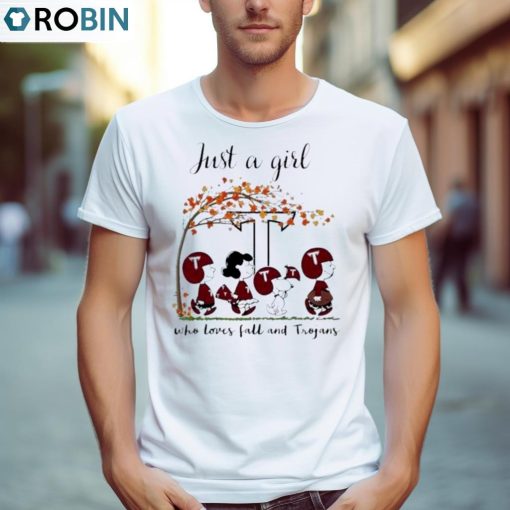Just A Girl Who Loves Fall And Troy Trojans Shirt, Hoodie, Ladies Tee