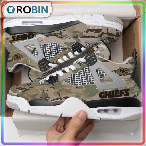 Kansas City Chiefs Camo Personalized Air Jordan 4 Sneaker