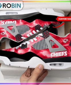 Kansas City Chiefs Thunder Personalized Air Jordan 4 Sneaker