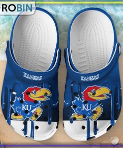 Kansas Jayhawks 3D Melting Paint Printed Crocs Shoes Kansas Jayhawks 3D Melting Paint Printed Crocs Shoes