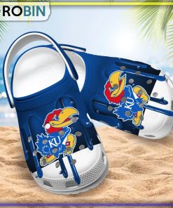 Kansas Jayhawks 3D Melting Paint Printed Crocs Shoes